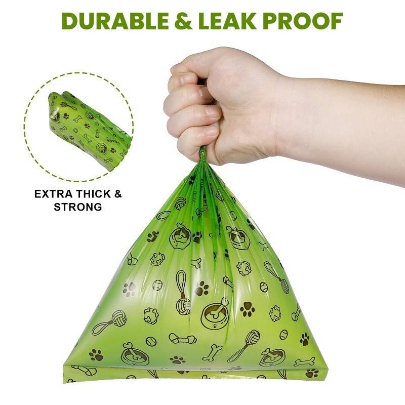 TVOOD Dog Poop Bags Rolls 420 Counts: TVOOD Extra Thick Poop Bags for Dogs Leak-proof Scented Pet Waste Bags for Doggie Poo - with 2 Dispenser, Green - Image 4